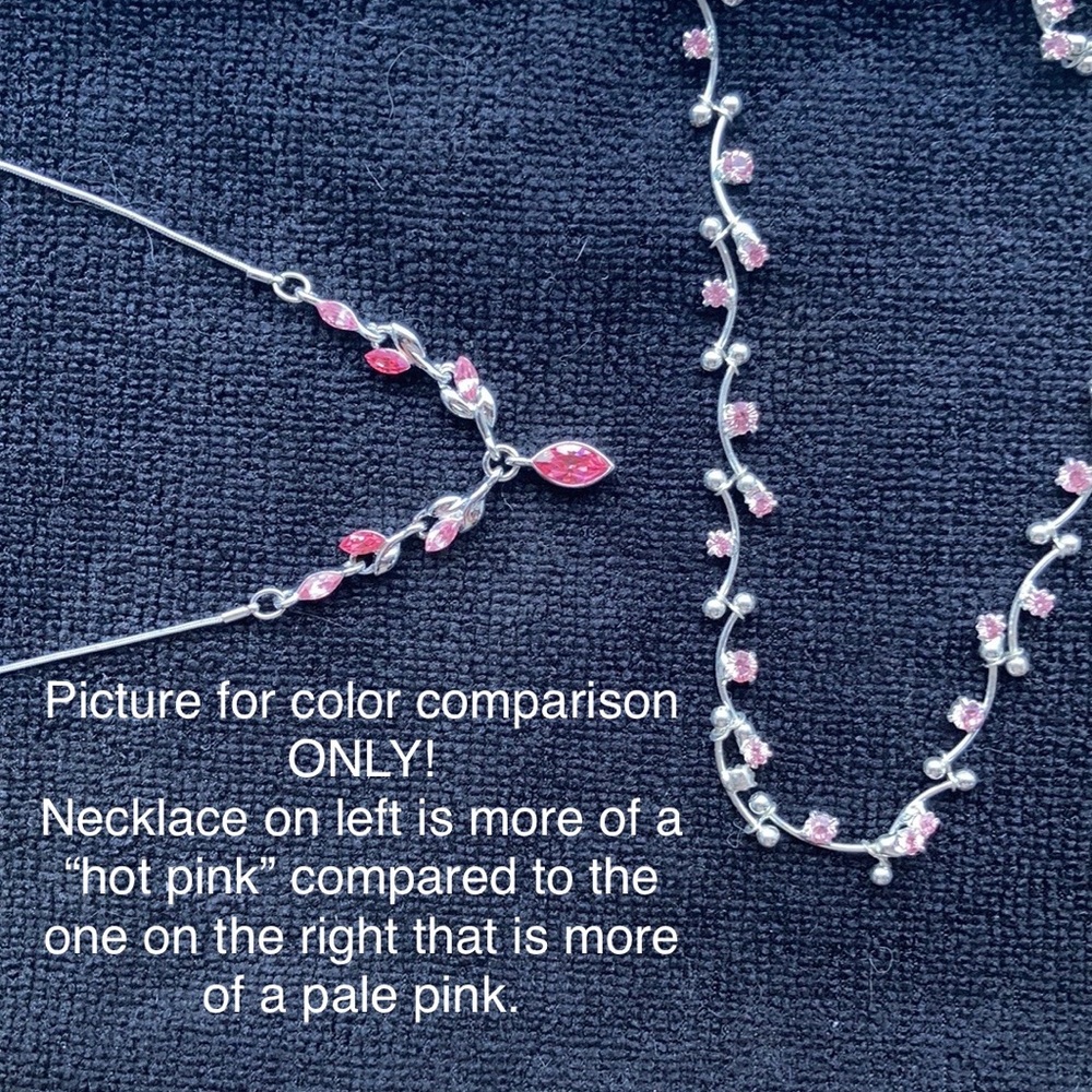 MONET Pink Fire crystal necklace & earring SET! - Picture 9 of 10